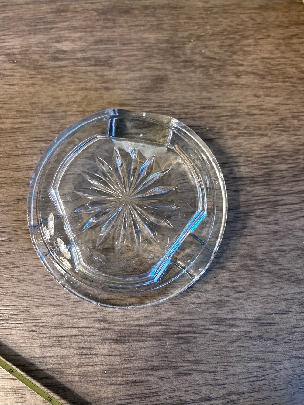 Vintage Glass Cigar Rest/Ashtray with Starburst Pattern 1960s - Picture 4 of 8